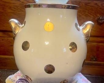 Hall Pottery ZEISEL koekjestrommel met gouden stip