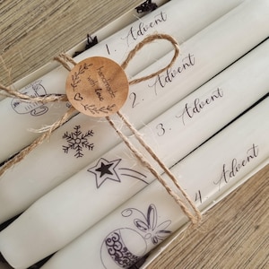 Advent candles, Christmas candles, Advent wreath candles with numbers, Advent decoration, Secret Santa gift, Advent wreath candles, Advent candle set