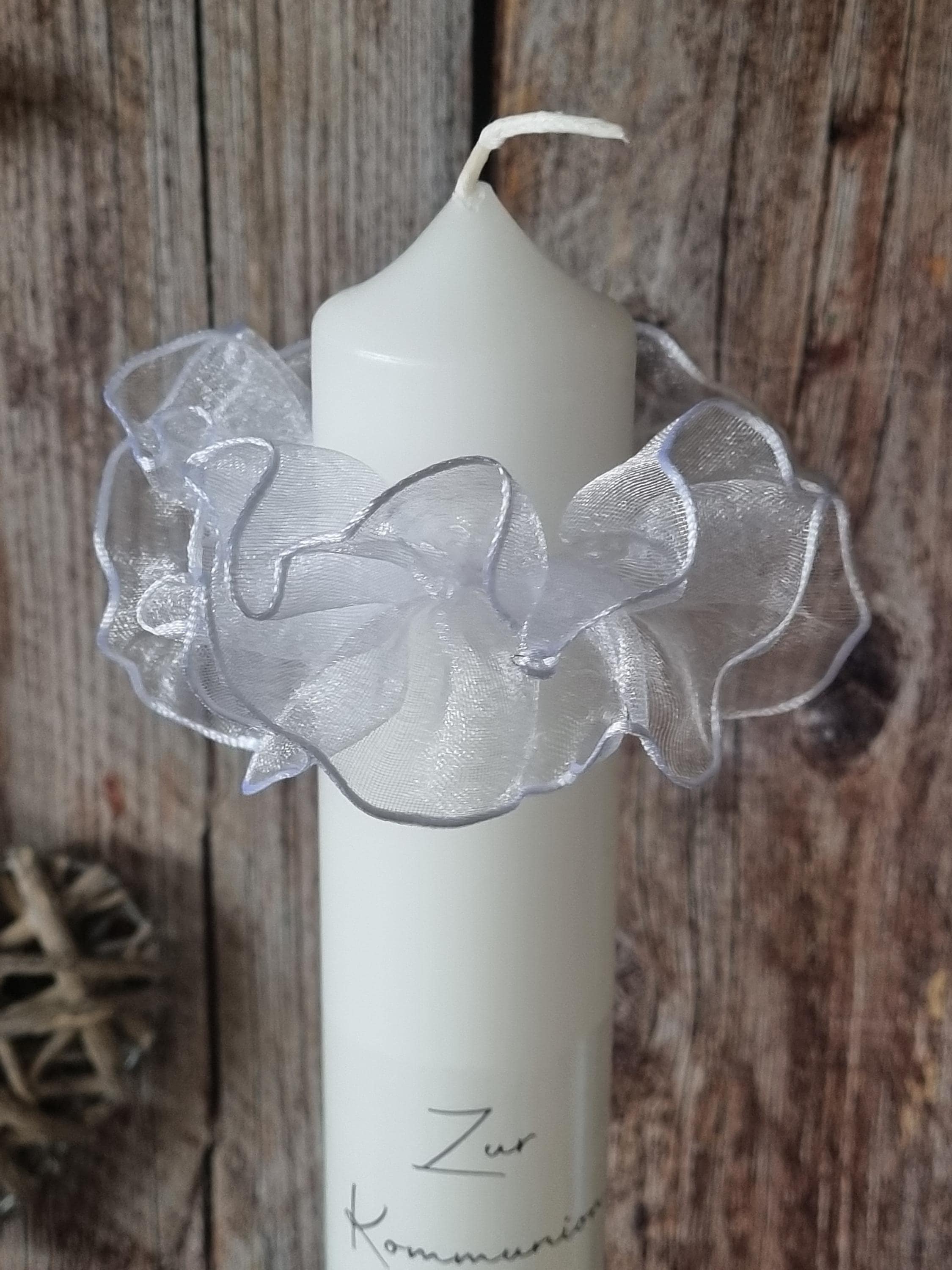 GWAWG Tropfschutz Für Kommunionkerzen – 6 Stück, Grün Mit Weißen Perlen, Durchmesser 4-5 Cm, Dekorative Kerzenringe Für Taufe, Hochzeit, Erstkommunion Und Mehr
