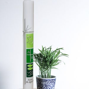 Baptism candle | Communion candle | for girls and boys | labeled with name and date | Baptism candle green | various sizes available