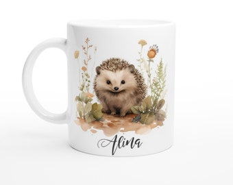 Cup children's cup personalized with name | White ceramic mug with name | Children's gift animal baby cup for girls and boys Christmas present