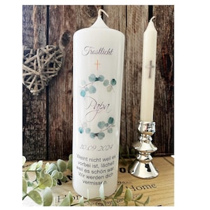 Mourning candle, memorial candle, mourning light &quot;Papa&quot; comfort light eucalyptus | Various candle sizes