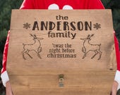 Personalized Engraved Night Before Christmas Box - Family Keepsake Gift Box Chest
