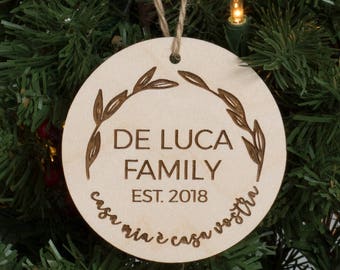 Casa Mia e Casa Vostra Italy Engraved Wood Personalized Coaster Set