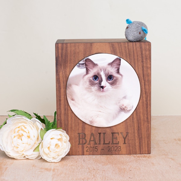 Personalized Urn with Name - Pet Memory Box with Photo Print