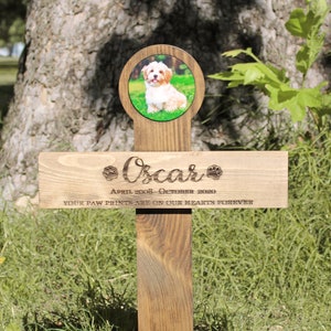 Pet Memorial Cross With Photo Option Personalized Wood Cross for Dogs