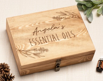 Essential Oil Storage Lock Box | Personalized with Name & Floral Designs