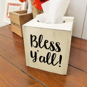 Bless Y'all Wood Tissue Box Cover image 3