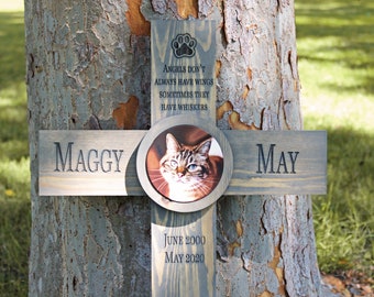 Photo Memorial Cross Personalized for Your Pet