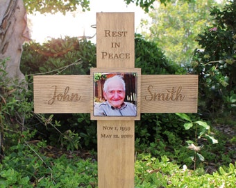 Photo Memorial Cross Personalized for Your Loved One