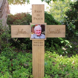 Photo Memorial Cross Personalized for Your Loved One