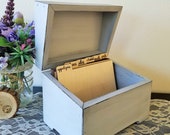 Wood Recipe Box Vintage Style, Personalized - Handcrafted Shabby Chic Decor