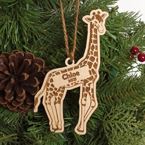 Giraffe Christmas Ornament Personalized Name Year