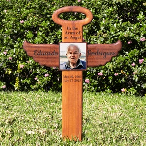 Angel Memorial Cross - Honor Your Loved One with a Heavenly Tribute