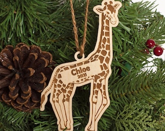 Giraffe Christmas Ornament Personalized Name Year