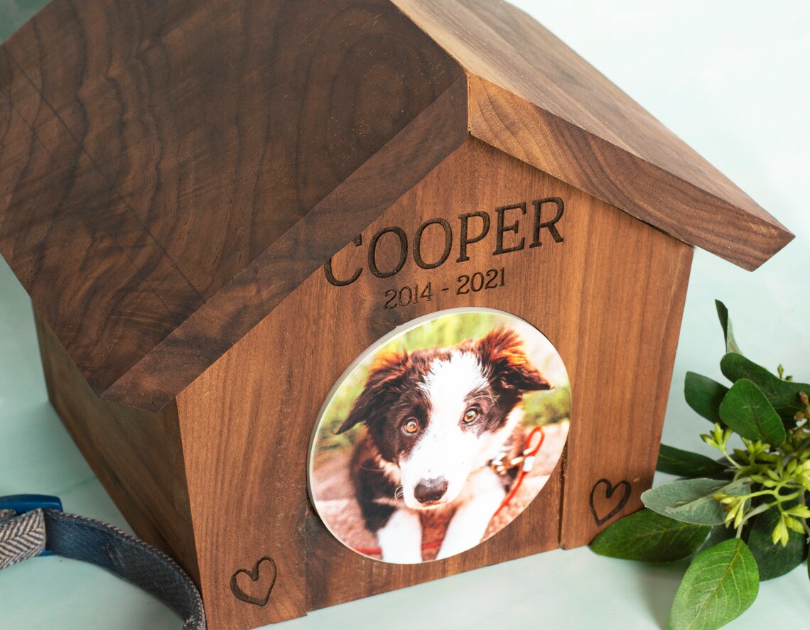 Dog House Urn Box Pet Personalized Memory Wood Box Etsy