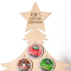 K Cup Advent Calendar Coffee Pods Added Personalized Include Coffee Pod Holder Christmas Tree image 2