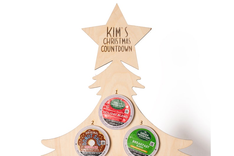 K Cup Advent Calendar Coffee Pods Added Personalized Include Coffee Pod Holder Christmas Tree image 2