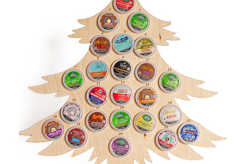 K Cup Advent Calendar Coffee Pods Added Personalized Include Coffee Pod Holder Christmas Tree image 4