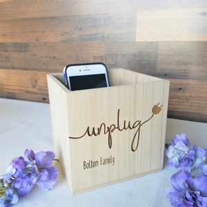 Unplug Phone Box Crate Wood Cell Phone Holder image 9