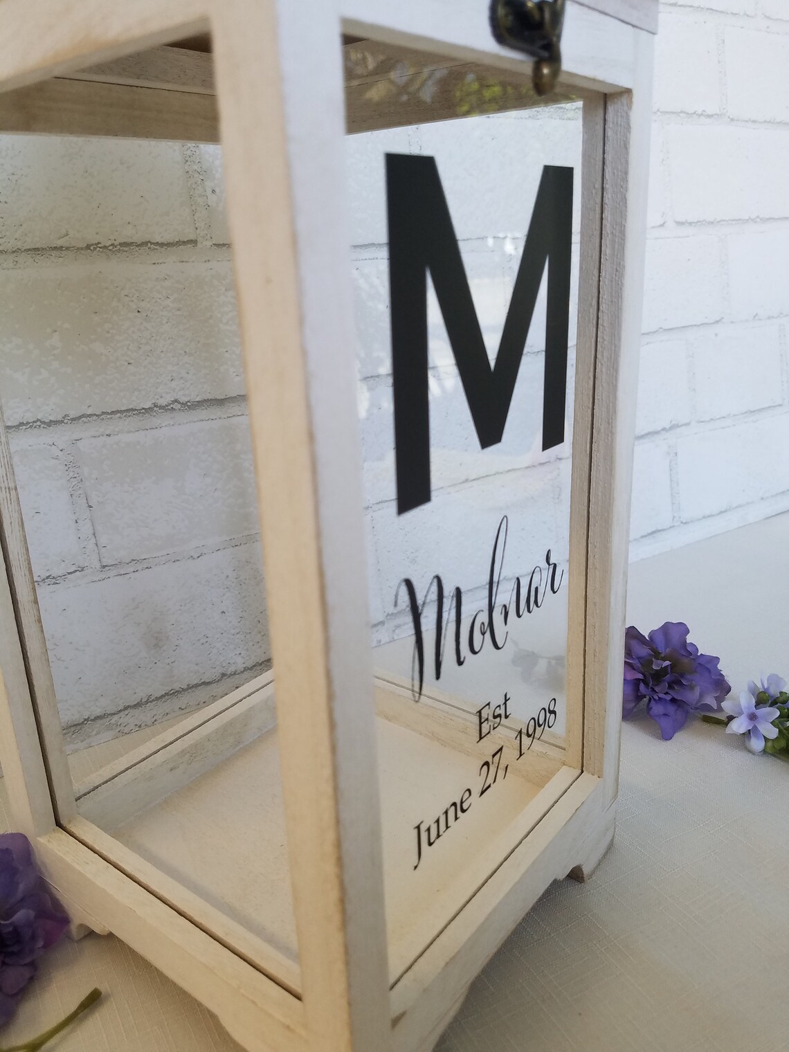 Personalized Wedding Lantern With Names Monogram Initial and Etsy