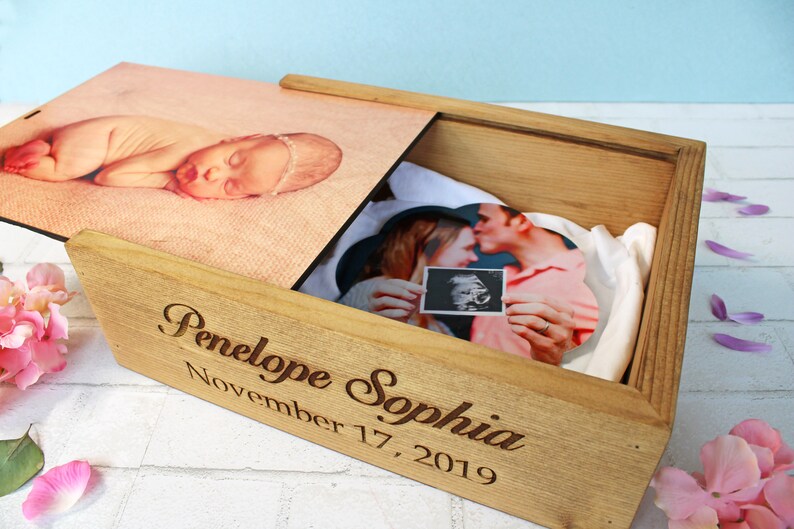 Baby Keepsake Box Personalized Engraved Name Birth Date Etsy
