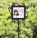 Wrought Iron Pet Memorial Garden Stake with Personalized Photo Ceramic Tile Insert 