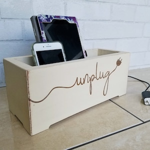 Unplug Box Electronics Holder Personalized Family Cell Phone Box Premium Finish Bild 6