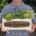 Personalized Vintage Style Wood Planter Box - Teacher Name