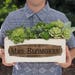 Personalized Vintage Style Wood Planter Box - Teacher Name 