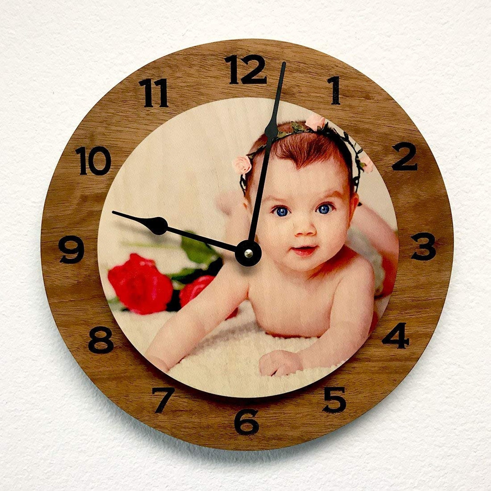 Handmade Wood Clock Picture Clock Personalized Clock Etsy