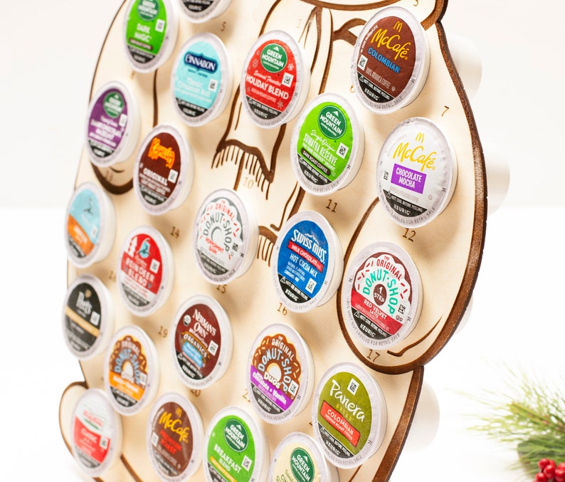 K Cup Advent Calendar Coffee Pods Added Personalized Include Coffee Pod Holder Snowman image 7