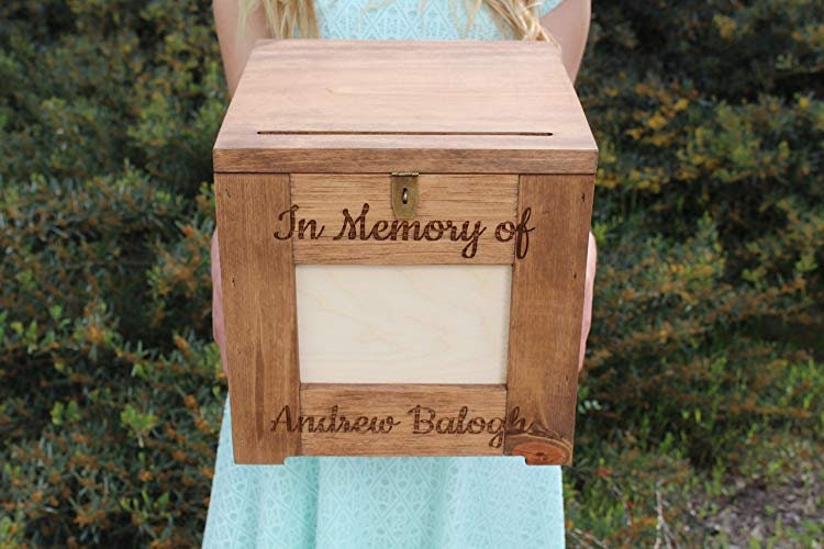 Memorial Card Box With Personalized Name Photo Frame Chest Etsy