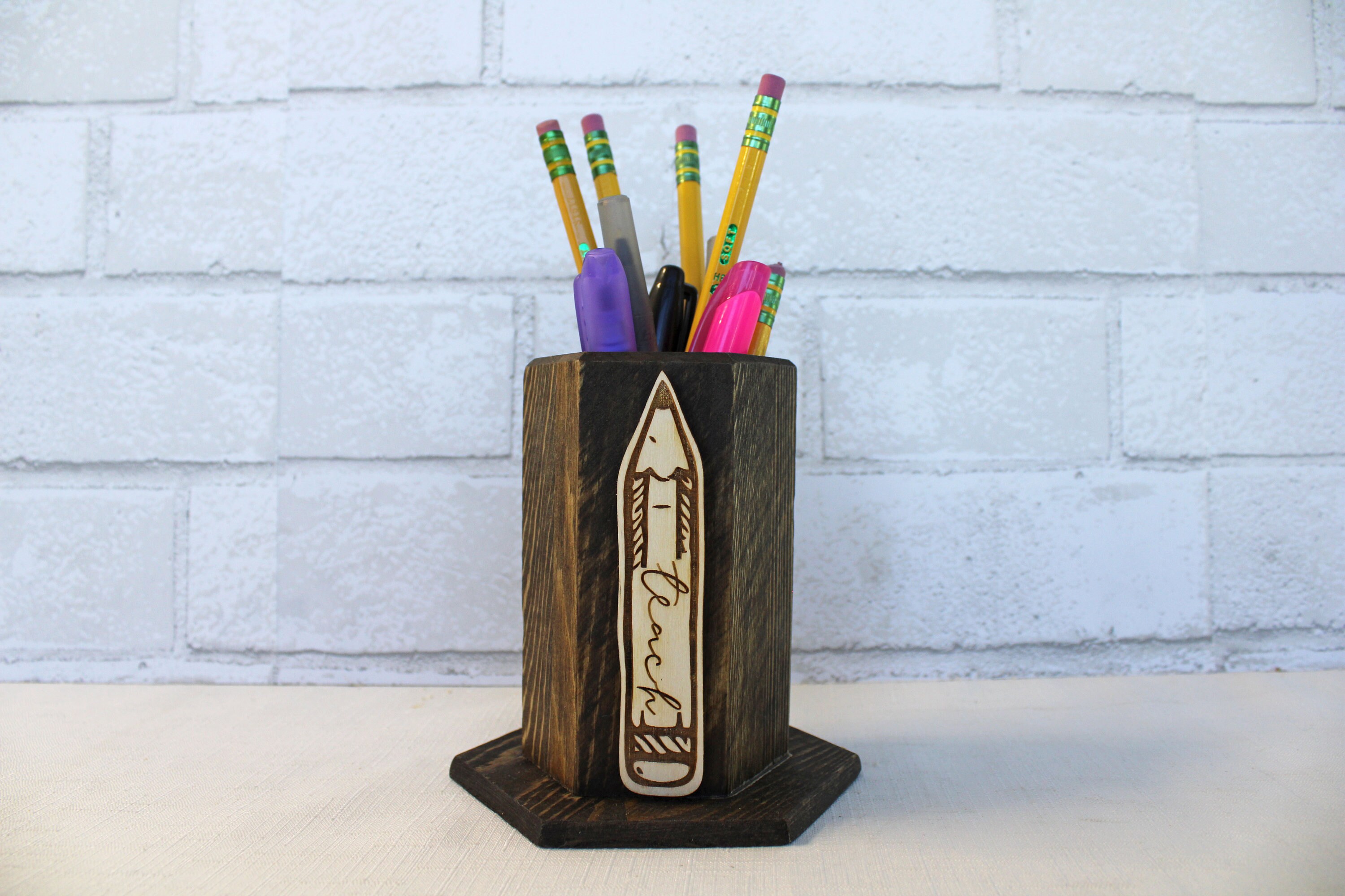 Pencil Holder Teacher Gift Teach Pencil Etsy