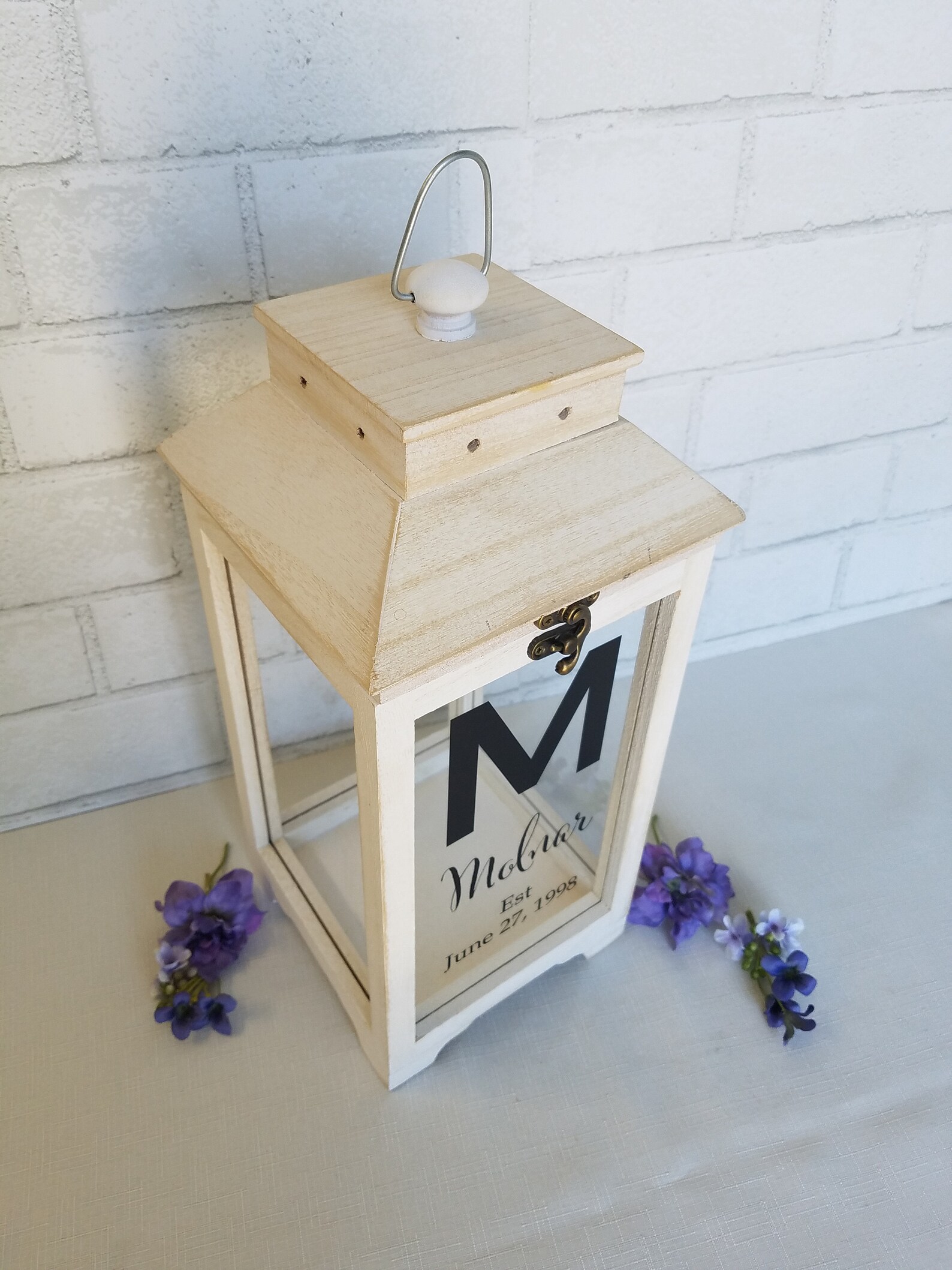 Personalized Wedding Lantern With Names Monogram Initial and Etsy