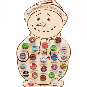 K Cup Advent Calendar Coffee Pods Added Personalized Include Coffee Pod Holder Snowman image 8