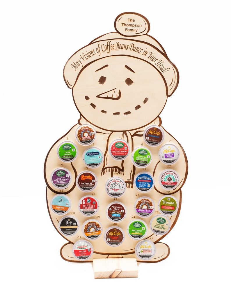 K Cup Advent Calendar Coffee Pods Added Personalized Include Coffee Pod Holder Snowman image 8