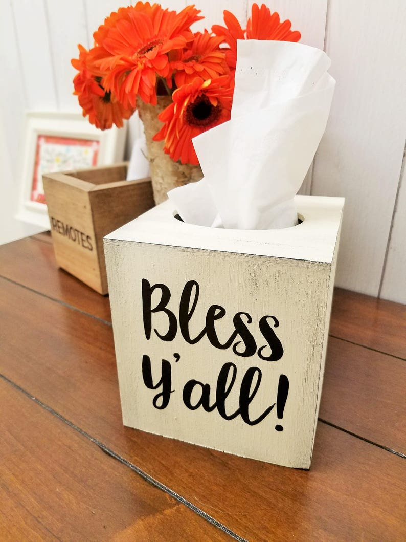 Bless Y'all Wood Tissue Box Cover image 3