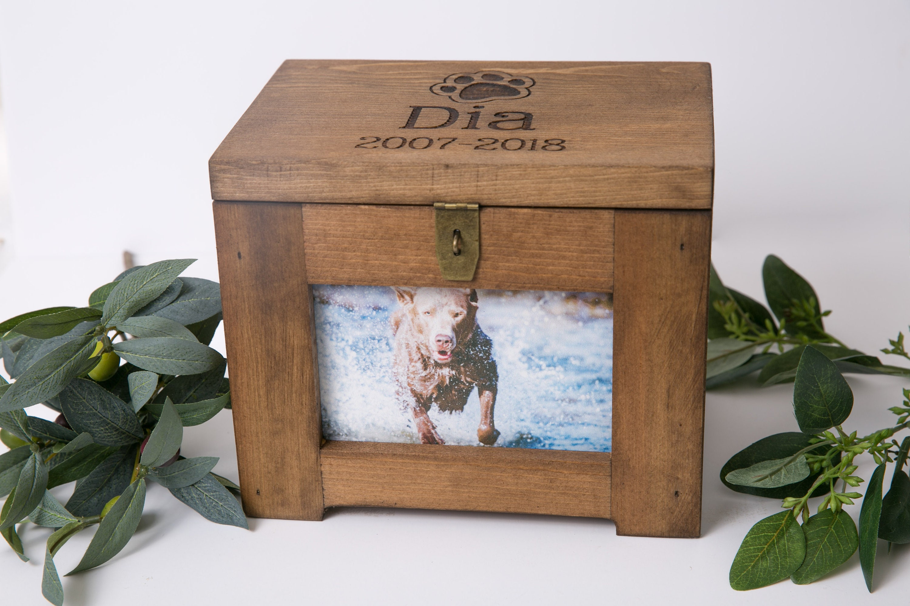 Personalized Pet Memory Box/Urn with Photo Dog Memorial Etsy