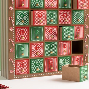 Gingerbread House Advent Calendar Christmas Countdown Candy Cane Personalized Name Family image 4