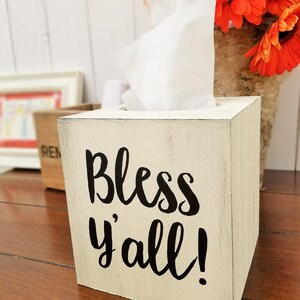 Bless Y'all Wood Tissue Box Cover image 4