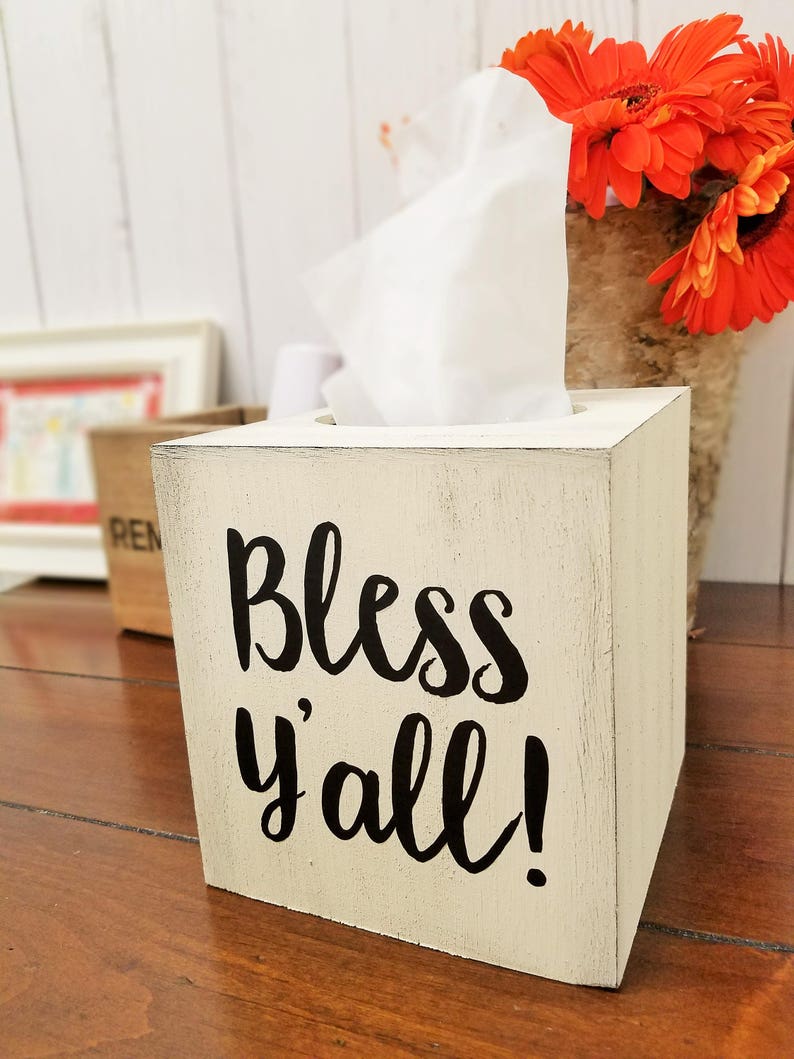 Bless Y'all Wood Tissue Box Cover image 4
