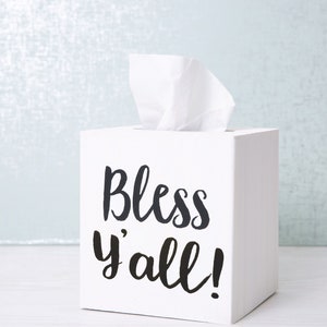 Bless Y'all Wood Tissue Box Cover image 2