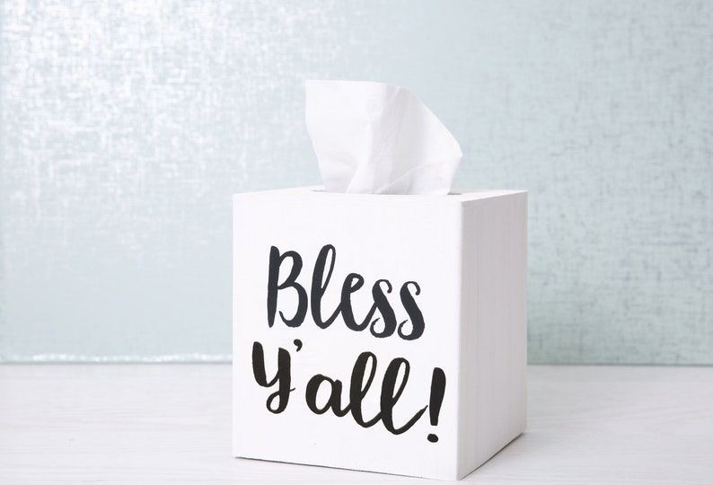 Bless Y'all Wood Tissue Box Cover image 2