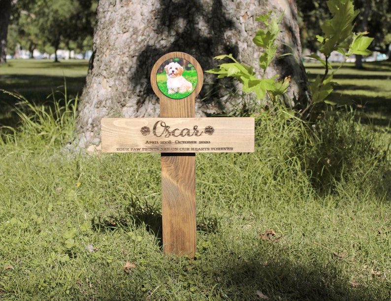 Pet Memorial Cross With Photo Option Personalized Grave | Etsy