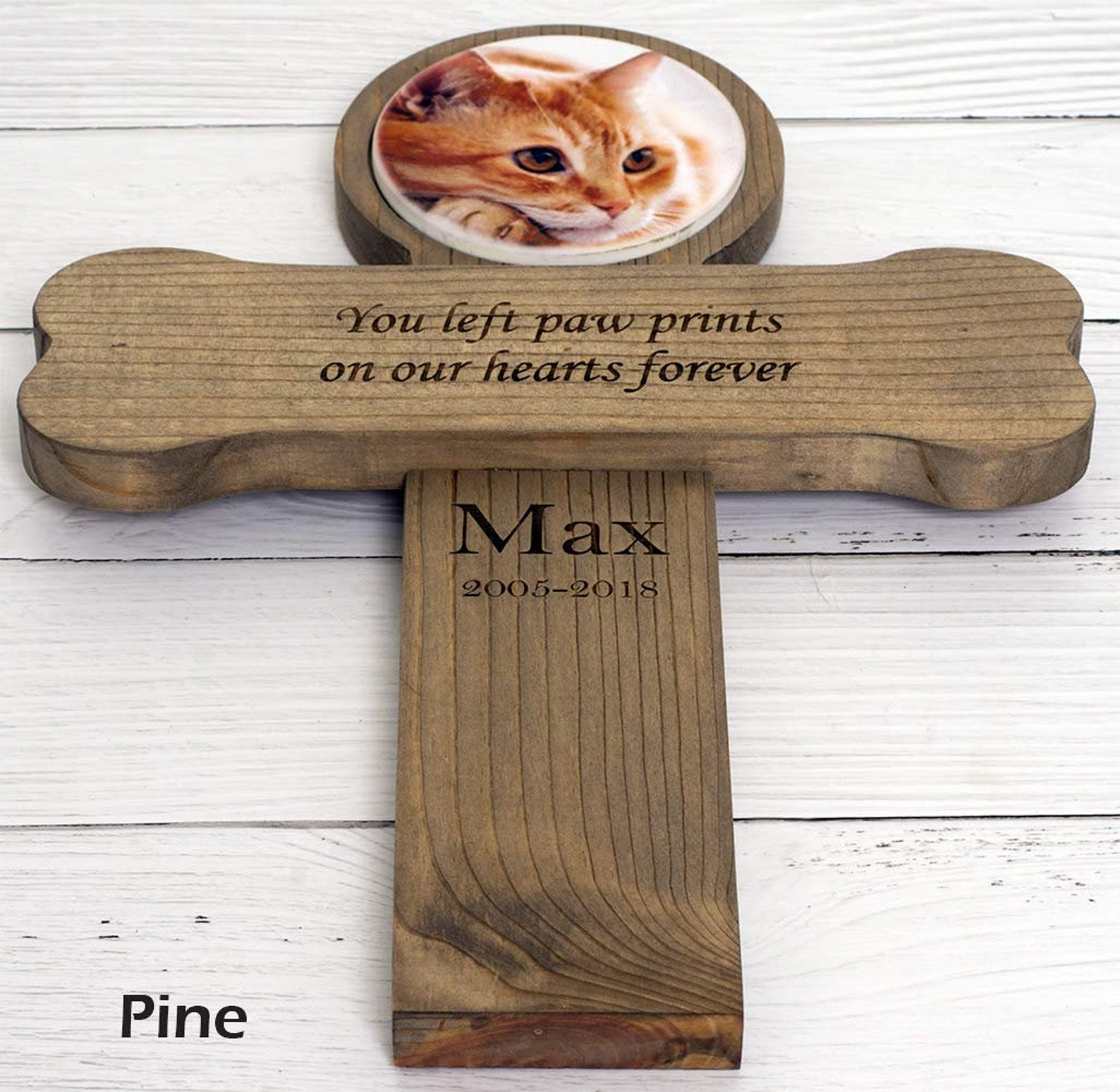 Personalized Pet Memorial Cross With Photo Wall Mount Etsy