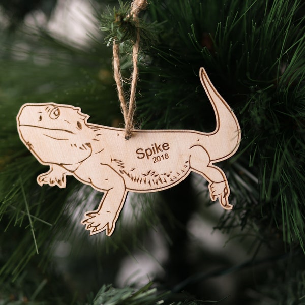 Personalized Bearded Dragon Detailed Christmas Ornament Name Date