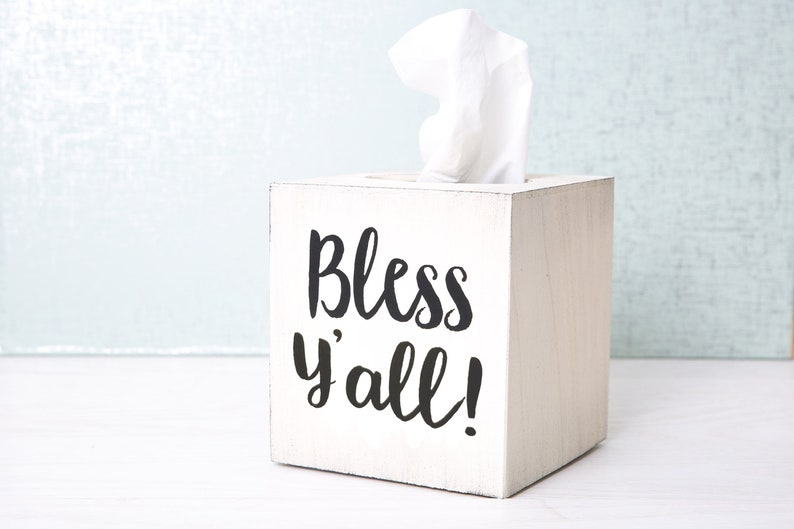 Bless Y'all Wood Tissue Box Cover image 1