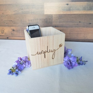 Unplug Phone Box Crate Wood Cell Phone Holder image 8