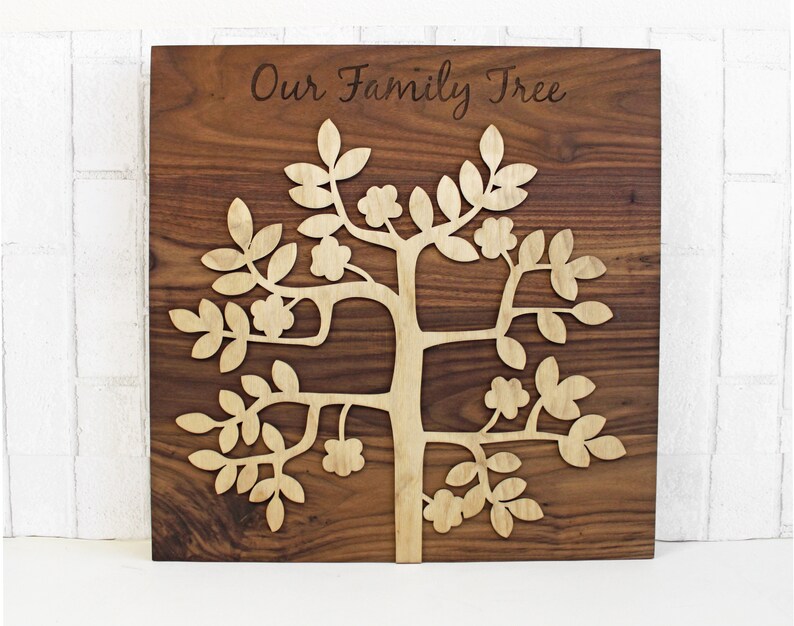 Signo de madera rústica del árbol genealógico personalizado | Etsy